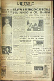 Página do jornal Unitário de novembro de 1955