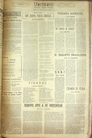 Página do jornal Unitário de novembro de 1955