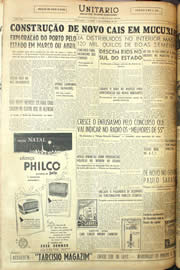 Página do jornal Unitário de dezembro de 1955
