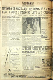 Página do jornal Unitário de dezembro de 1955