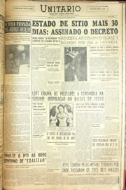 Página do jornal Unitário de dezembro de 1955