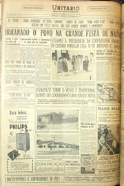 Página do jornal Unitário de dezembro de 1955