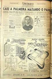 Página do jornal Unitário de dezembro de 1955