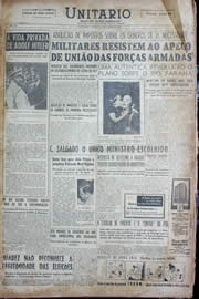 Página do jornal Unitário de janeiro de 1956