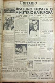 Página do jornal Unitário de janeiro de 1956