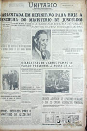Página do jornal Unitário de janeiro de 1956