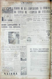 Página do jornal Unitário de janeiro de 1956
