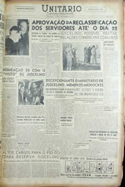 Página do jornal Unitário de fevereiro de 1956