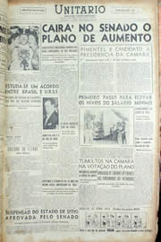 Página do jornal Unitário de fevereiro de 1956