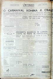 Página do jornal Unitário de fevereiro de 1956