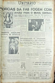 Página do jornal Unitário de fevereiro de 1956