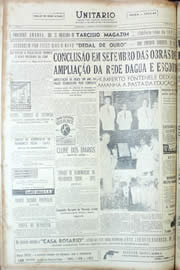 Página do jornal Unitário de fevereiro de 1956