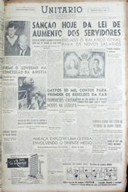Página do jornal Unitário de março de 1956