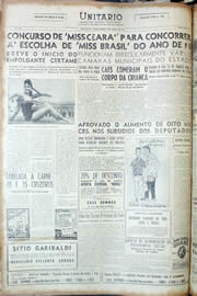 Página do jornal Unitário de março de 1956