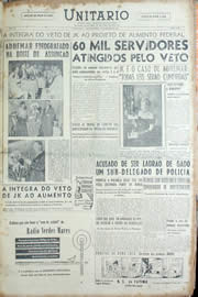 Página do jornal Unitário de março de 1956