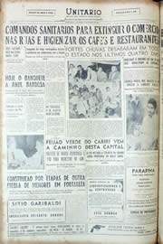 Página do jornal Unitário de março de 1956