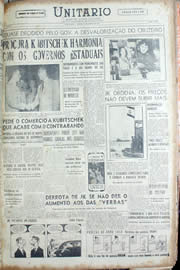 Página do jornal Unitário de março de 1956