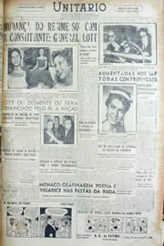 Página do jornal Unitário de abril de 1956