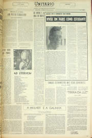 Página do jornal Unitário de maio de 1956