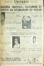Página do jornal Unitário de maio de 1956