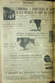 Página do jornal Unitário de maio de 1956