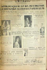 Página do jornal Unitário de maio de 1956