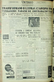 Página do jornal Unitário de maio de 1956