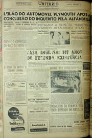 Página do jornal Unitário de maio de 1956