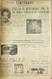 Página do jornal Unitário de maio de 1956