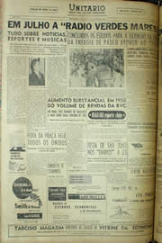 Página do jornal Unitário de junho de 1956