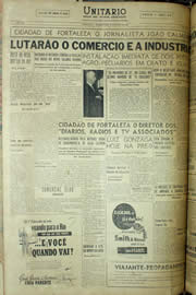 Página do jornal Unitário de junho de 1956