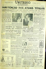 Página do jornal Unitário de julho de 1956