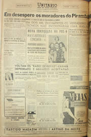 Página do jornal Unitário de julho de 1956