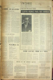 Página do jornal Unitário de julho de 1956