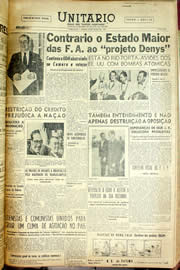 Página do jornal Unitário de julho de 1956