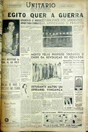 Página do jornal Unitário de agosto de 1956
