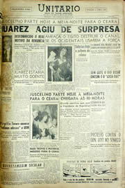 Página do jornal Unitário de agosto de 1956