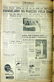 Página do jornal Unitário de agosto de 1956