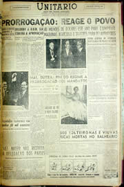 Página do jornal Unitário de agosto de 1956