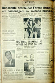 Página do jornal Unitário de agosto de 1956