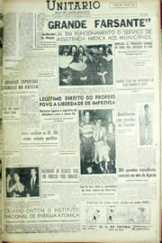 Página do jornal Unitário de setembro de 1956