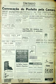 Página do jornal Unitário de setembro de 1956