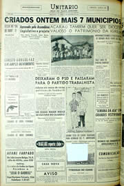 Página do jornal Unitário de setembro de 1956