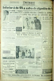 Página do jornal Unitário de setembro de 1956