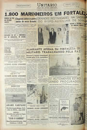 Página do jornal Unitário de outubro de 1956