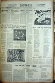 Página do jornal Unitário de outubro de 1956