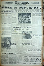 Página do jornal Unitário de outubro de 1956