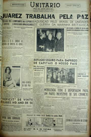 Página do jornal Unitário de outubro de 1956