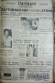 Página do jornal Unitário de outubro de 1956