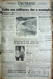 Página do jornal Unitário de outubro de 1956